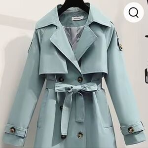 Women's Light Blue Trench Coat